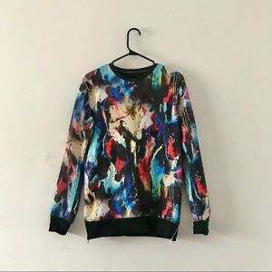 Criminal Damage boxy sweater with zipper detailing